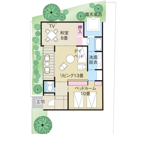 プレミアムスイートルーム瑠璃間取り図